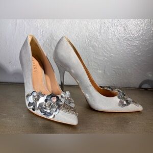 Over the top OFFICE LONDON Grey Suede Stilettos